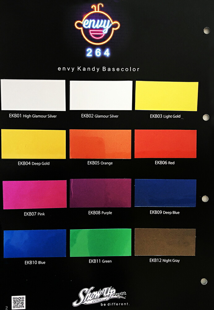 楽天市場 ﾏﾗｿﾝ期間中全商品ﾎﾟｲﾝﾄ10倍 E N V Y K A N D Y C O L O R カラーブック 塗料 ペイント 塗装 車 バイク 建築 カラー デザイン アート カスタムカラー キャンディーカラー ベースカラー エンヴィーキャンディーカラー Show Upカスタムカラー