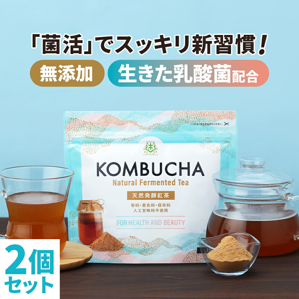 今だけp7倍 仙台勝山館 Kombucha コンブチャ 150g 2個 送料無料 天然発酵紅茶 粉末 紅茶キノコ 無添加 酵素 酵素ドリンク 腸 善玉菌 プロバイオティクス 乳酸菌 酵母 粉 パウダー Factor100 Co Il