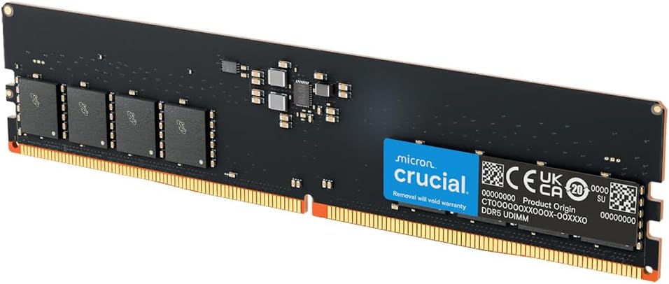 在庫有り 即納 Crucial DDR5-5600 32GB (32GB×1枚) デスクトップPC用メモリ 288pin Unbuffered DIMM CT32G56C46U5|スリースター商事