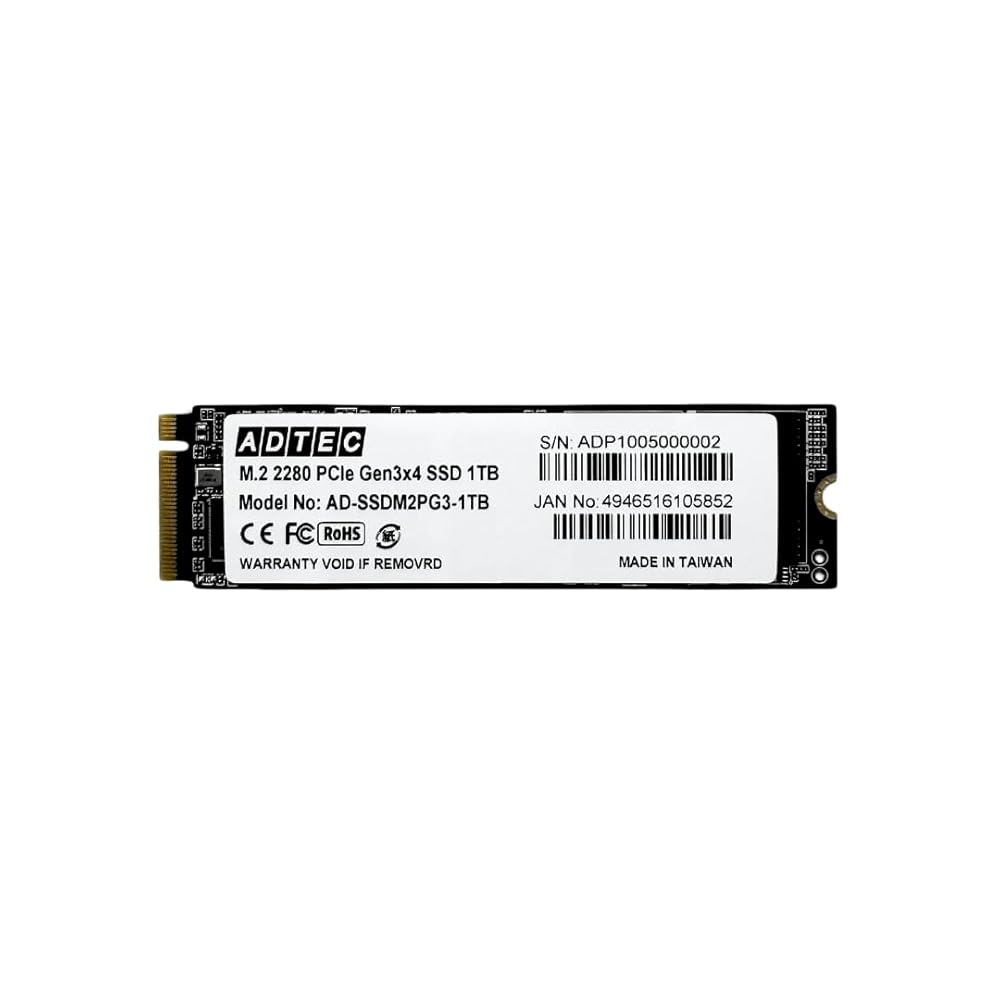 在庫有、即納 アドテック M.2 1TB 3D TLC NVMe PCIe Gen3x4(2280) 3年保証 AD-SSDM2PG3-1TB