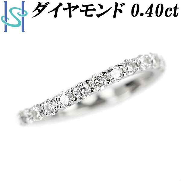 【母の日 ギフト】ダイヤモンド ハーフエタニティ リング 0.40ct Pt900 カーブ ウェーブ 一文字 | ダイアモンド プラチナ デイリーユース シンプル かわいい おしゃれ【中古】【SH109698】