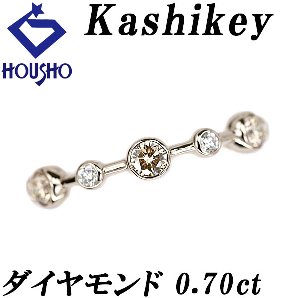 【4/4～10 マラソン 最大2万円クーポン+全品ポイント5倍】カシケイ ダイヤモンド ファイブリングス リング K18ブラウンゴールド Kashikey ステーション ドット 【中古】【902043】