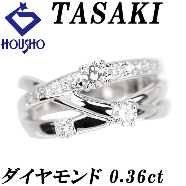 【移転OPEN記念1ヶ月連続セール第3弾 最大2万円クーポンなど】タサキ 田崎真珠 ダイヤモンド リング K18ホワイトゴールド TASAKI 太め 幅広 3連風 重ね付け風 透かし 【中古】【902057】｜宝正-ホウショウ-店