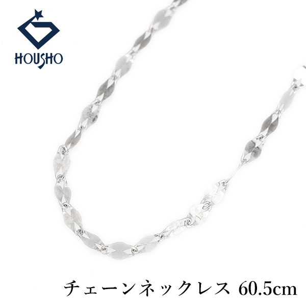 【4/18～4/21 FASHION SPECIAL FAIR 5%OFF】チェーンネックレス K18ホワイトゴールド 60.5cm ペタルチェーン ロング 地金のみ 石なし 【中古】【904397】