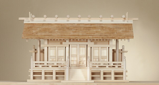 神棚 通し大屋根三社 こけら葺