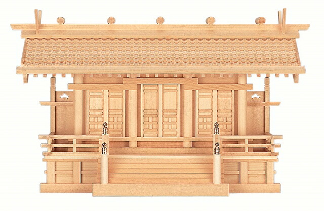神棚 通し屋根 三社 白山瓦屋根通し（木曽ひのき） 日本製 高級神棚