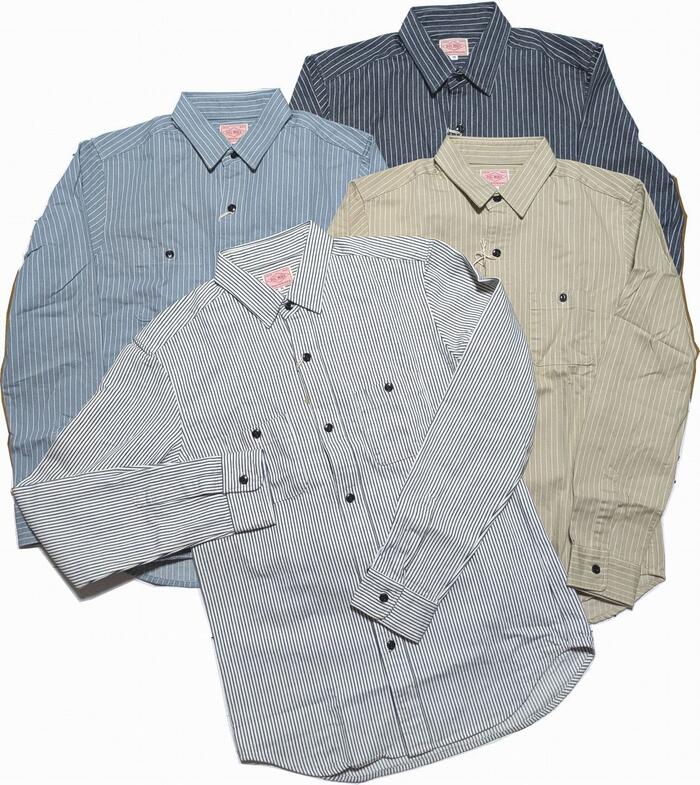 ビッグマイクロホン 長袖 ヒッコリー 縞模様 細工物プルオーバー メンズ BIG MIKE HICKORY STRIPE WORK SHIRTS 014