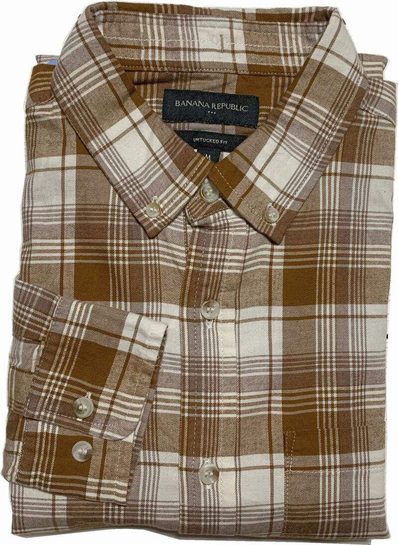 バナナリパブリック 長袖 ボタンダウンシャツ 照合のしるし 赤銅色 メンズ BANANA REPUBLIC SHIRTS 103