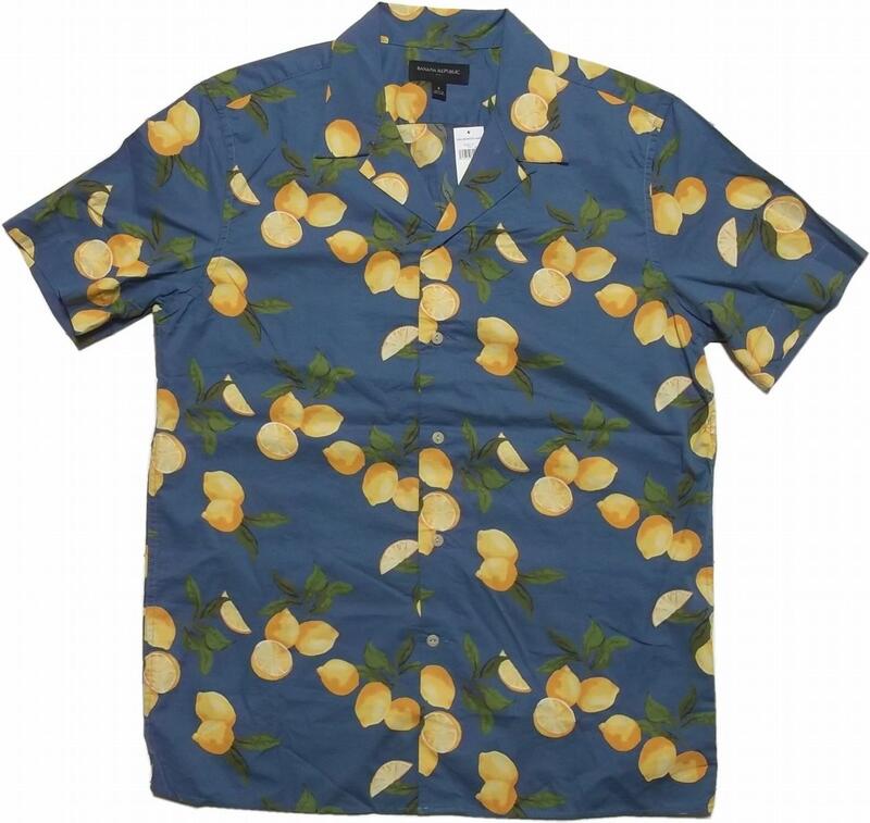 お歳暮 バナナリパブリック 半袖 コットンハワイアンシャツ ブルー メンズ Banana Republic Aloha Shirts 099 Shuffle Store 期間限定送料無料 Www Balloonylandkw Com