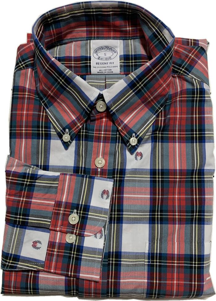 ブルックスブラザーズ 長袖 ボタンダウンシャツ チェック レッド Brooks Brothers SHIRTS 041