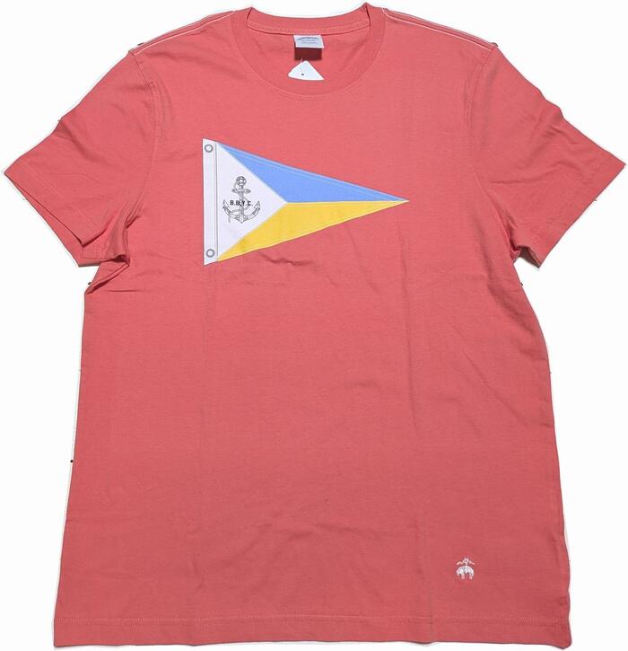 ブルックスブラザーズ 半袖 プリント Tシャツ オレンジ系 メンズ Brooks Brothers T SHIRTS 087