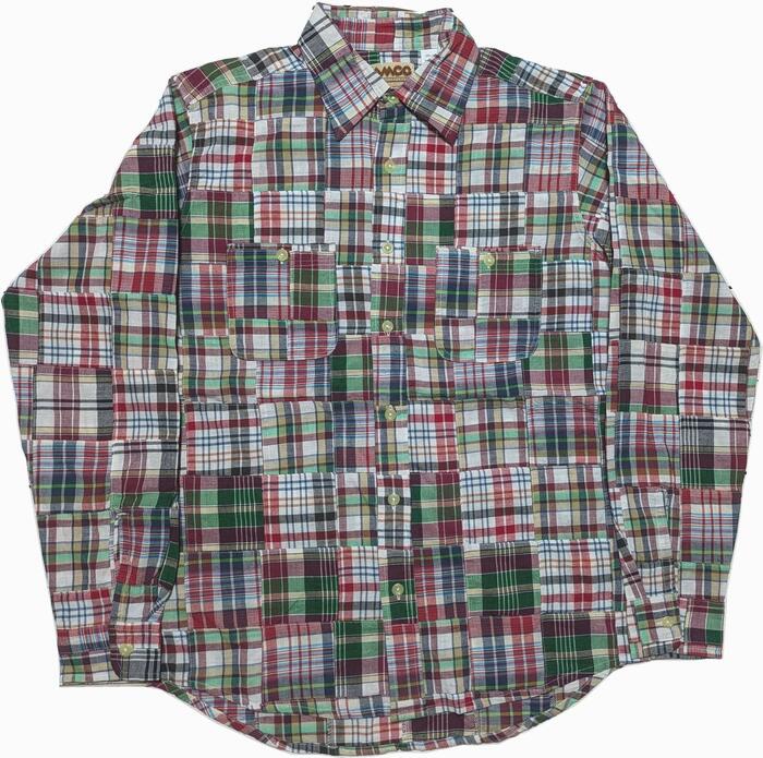 カムコ 長袖 マドラス 照合のしるし パッチワーク プルオーバー メンズ 赤いこと CAMCO PATCH WORK SHIRTS 057