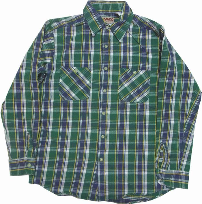 カムコ ヘビーコットン ネルシャツ グリーン メンズ CAMCO COTTON FLANNEL SHIRTS 039｜SHUFFLE STORE