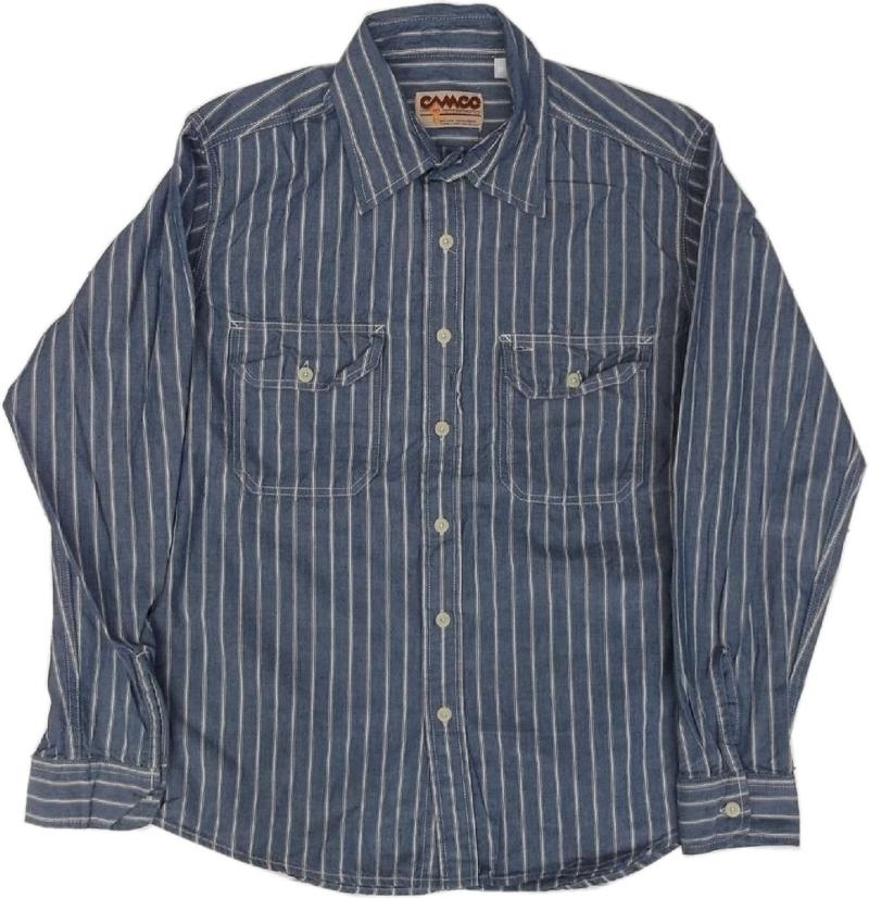 カムコ 長袖 ストライプ シャンブレーシャツ ブルー メンズ CAMCO CHAMBRAY SHITRS 027