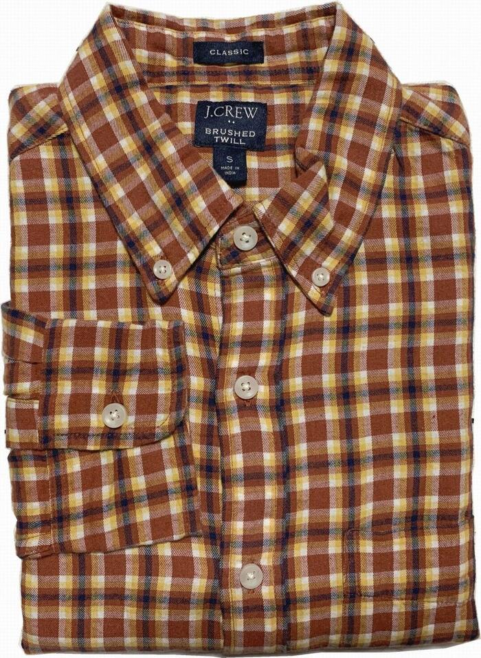 ジェイ労働者の一団 長袖 照合のしるし ボタンダウンシャツ 赤銅色系 メンズ J.CREW BD SHIRTS 037