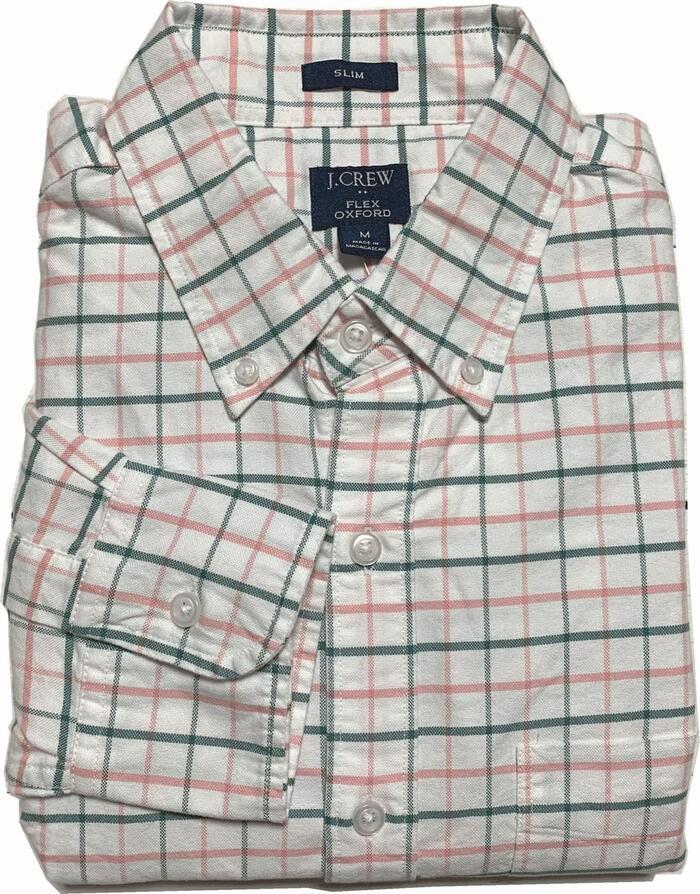 ジェイ労働者の一団 長袖 照合のしるし ボタンダウンシャツ 白いこと メンズ J.CREW BD SHIRTS 034