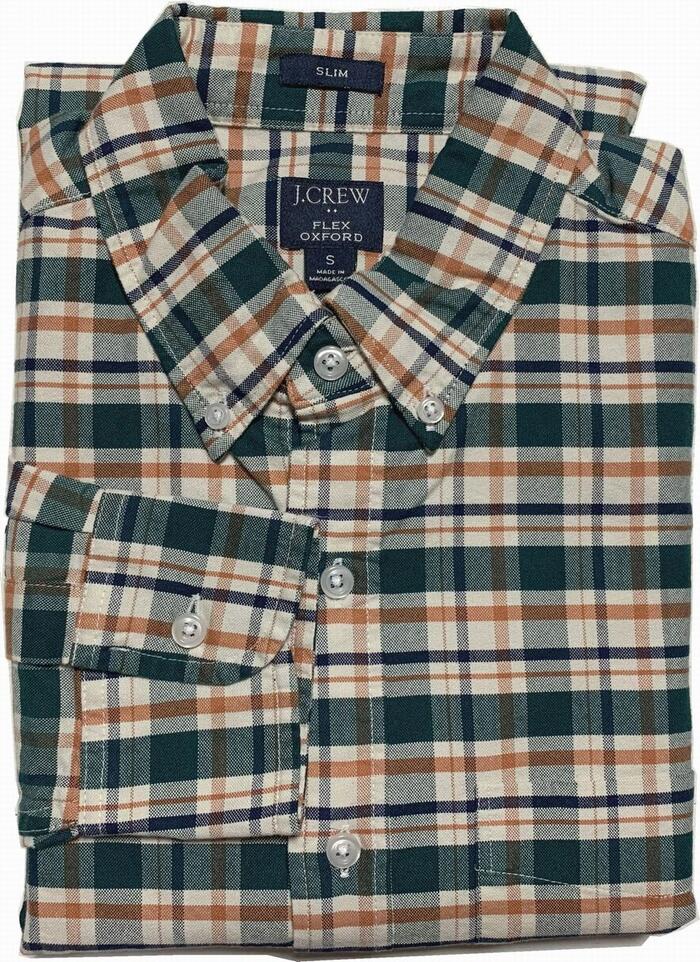 ジェイ労働者の一団 長袖 照合のしるし ボタンダウンシャツ 緑であること メンズ J.CREW BD SHIRTS 033