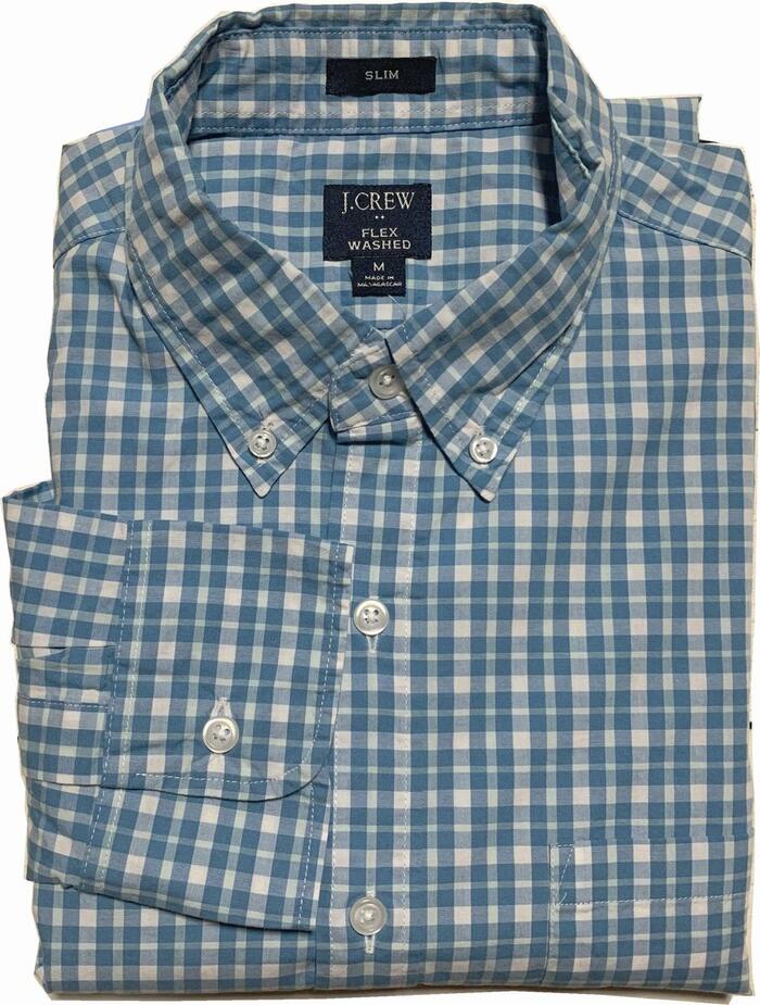 ジェイ労働者の一団 長袖 照合のしるし ボタンダウンシャツ 青み メンズ J.CREW BD SHIRTS 028