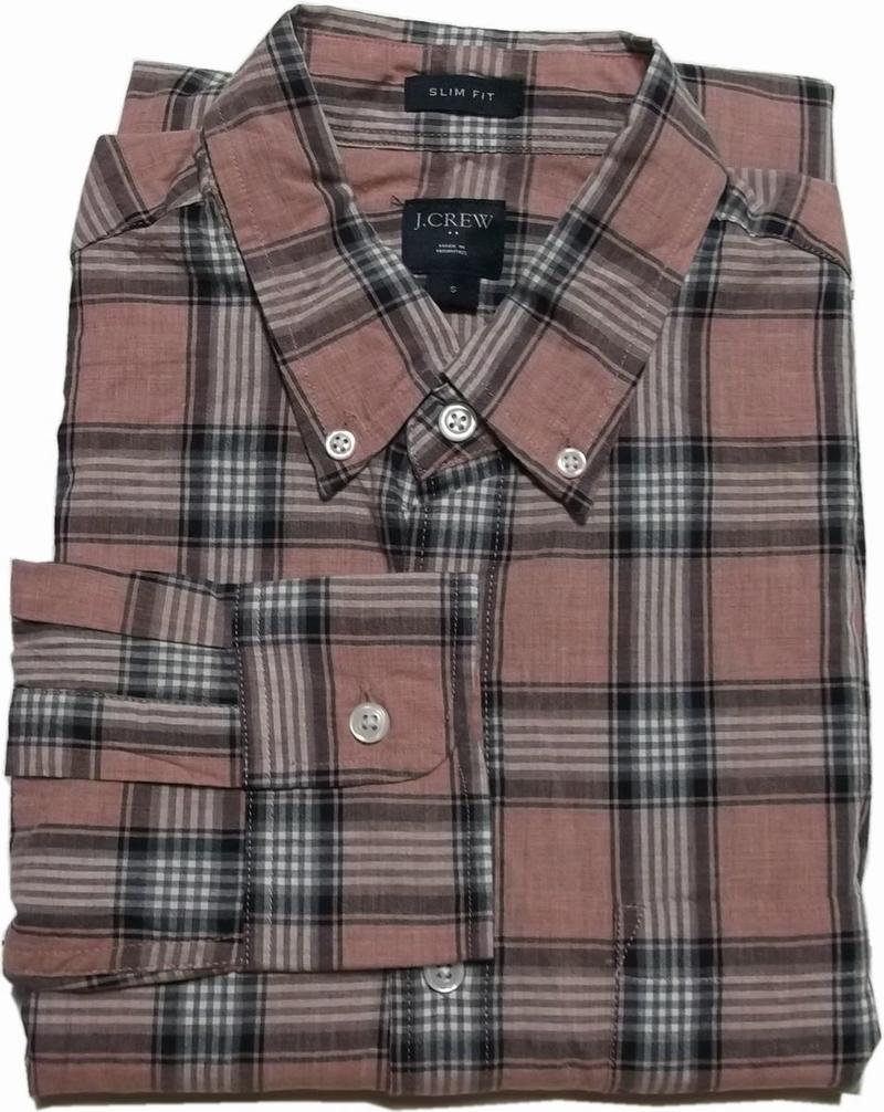 ジェイクルー 長袖 ボタンダウンシャツ チェック ピンク系 メンズ J.CREW BD SHIRTS 045