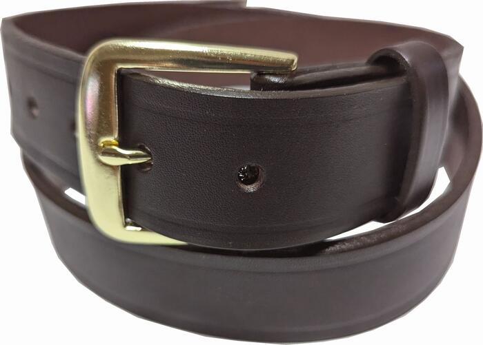 豆の町なめし革 亜米利加製 本革製 なめし革 胴締め 茶 赤銅色 メンズ BOSTON LEATHER BELT BROWN 004