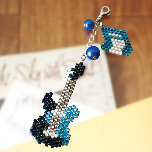 楽天市場 ビーズキット ビーズステッチキット ステッチストラップキット シェイプドステッチ エレキギター メール便可 手芸材料の通信販売 シュゲール