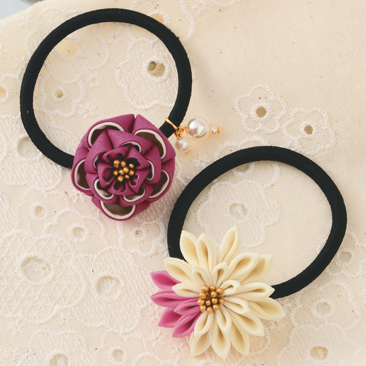 楽天市場】手芸キット 『普段づかいのつまみ細工 ヘアゴムセット