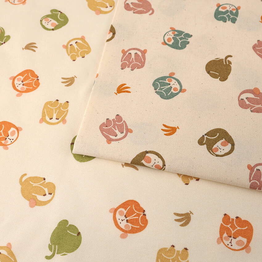 【楽天市場】JAPANぷりんと みざるきかざるいわざる シーチング 50cm単位 | 切売り 切り売り 生地 布 布地 コットン100％ 和風 ...