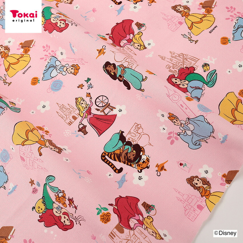 ディズニー プリンセス 生地 110cm×91cm ホワイト 韓国輸入生地 ディズニー プリンセス 白雪姫 オックス 50cm単位｜切売り