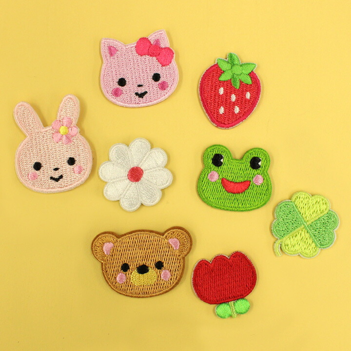 楽天市場 Craftcafe 動物ワッペン 入園 入学 アップリケ 目印 目印ワッペン うさぎ 兎 ウサギ ねこ 猫 ネコ クマ くま カエル かえる 手芸材料の通信販売 シュゲール