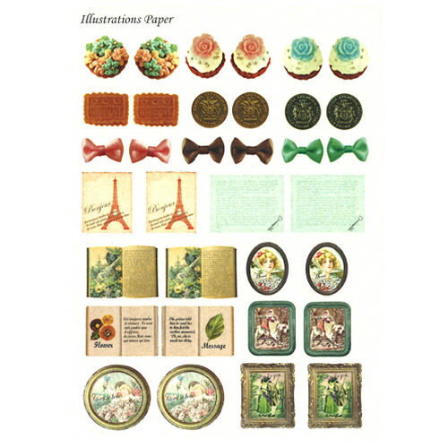 楽天市場 レジン デザインペーパー イラストペーパー スイーツ フレーム メール便可 手芸材料の通信販売 シュゲール