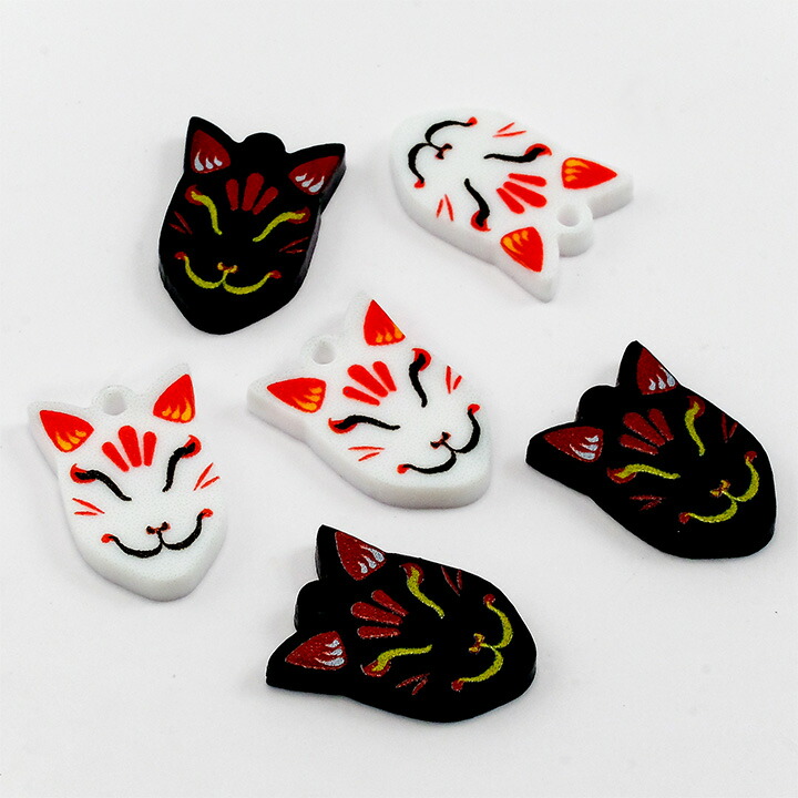 楽天市場 Mon Favori アクリルパーツ 狐面 6ヶ Fara 15 和調 和柄 和風 レジン ネイル Mon Favori モンファボリ 手作り ハンドメイド アクセサリー作り きつね キツネ 手芸材料の通信販売 シュゲール