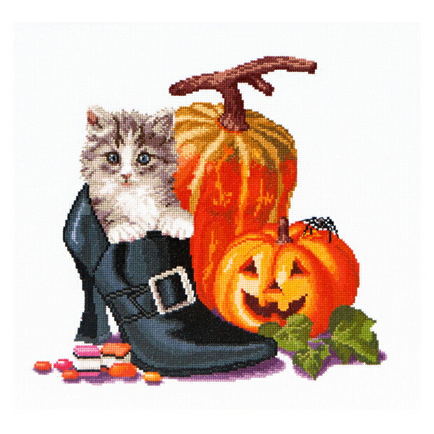刺繍 輸入キット Thea GOUVERNEUR 738A Halloween Kitten