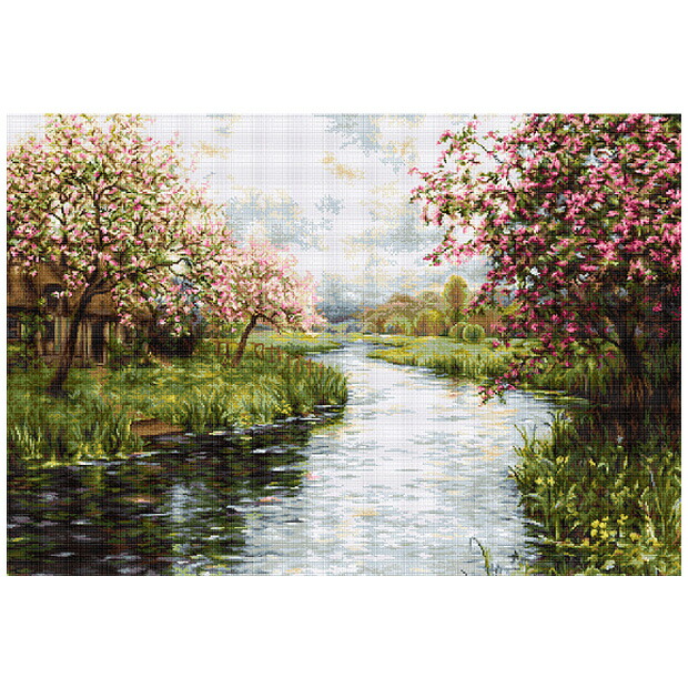刺繍 刺しゅう 輸入キット Luca-S(ルーカス) B545 Spring Landscape 春の景色 クロスステッチ ルーカス|手芸材料の通信販売 シュゲール