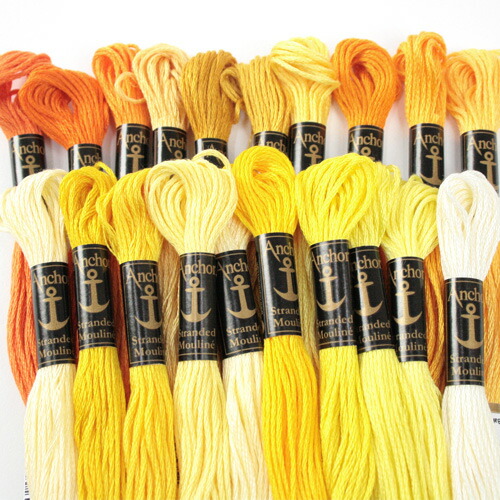 楽天市場 刺繍 刺しゅう糸 Anchor 25番 イエロー ブラウン オレンジ系 1 メール便可 手芸材料の通信販売 シュゲール