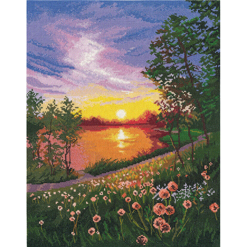 刺繍アート 『夕日』