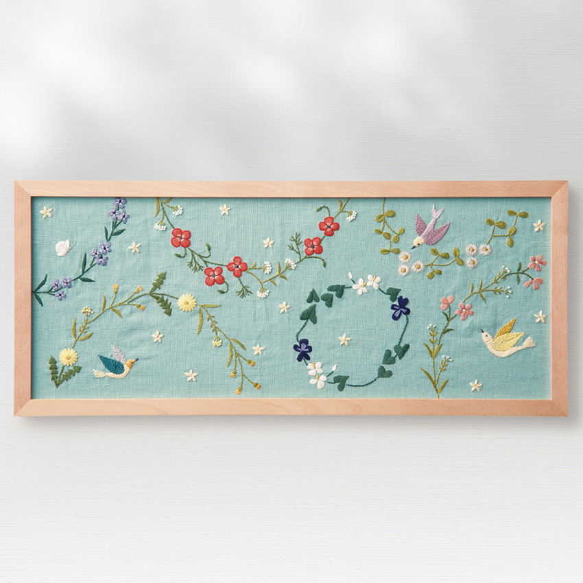 楽天市場】近藤朱さんの刺繍額キット 文鳥とミモザ ノーマル