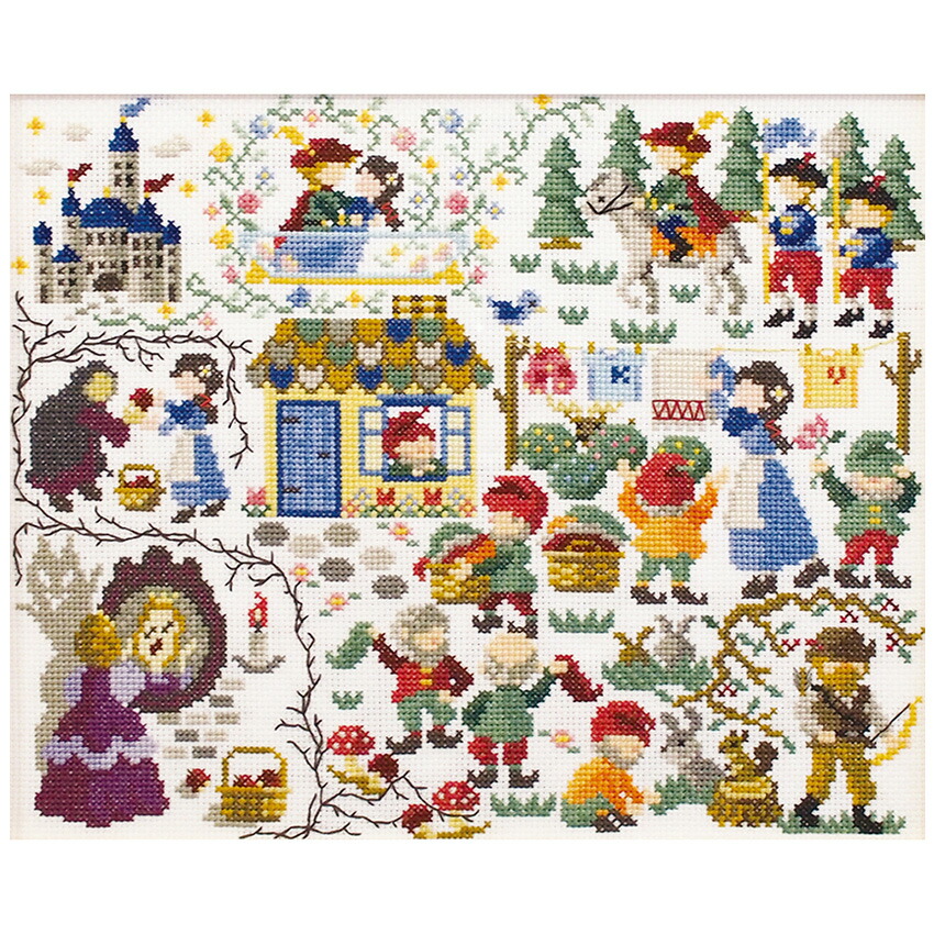 クロスステッチ完成品　妖精の町　ハンドメイド クロスステッチ完成品妖精の町ハンドメイド