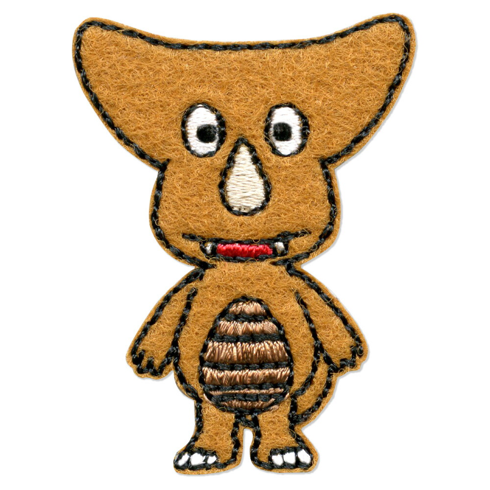 マラソン期間中クーポン配布!●かいじゅうステップ　ワンダバダ ワッペン アイロン接着・シール接着両用タイプ　PU55ゴモちゃん　PU351-PU55　(メール便可)画像