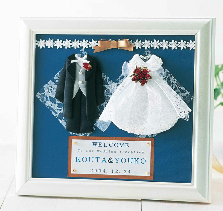 楽天市場】エレガントな洋装ウェルカムボード（額付き）手作り