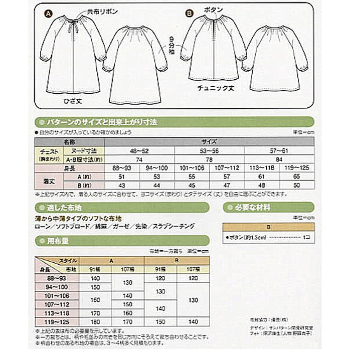 市場 マラソン期間中エントリーでp10倍 10まで スモックワンピース 7 こども 型紙