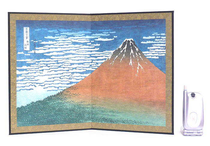 ★直接引き取り限定★屏風　日本画　風景画　詳細不明 楽天市場】絵屏風 北斎屏風 二曲 神奈川沖浪裏 富嶽三十六景 高