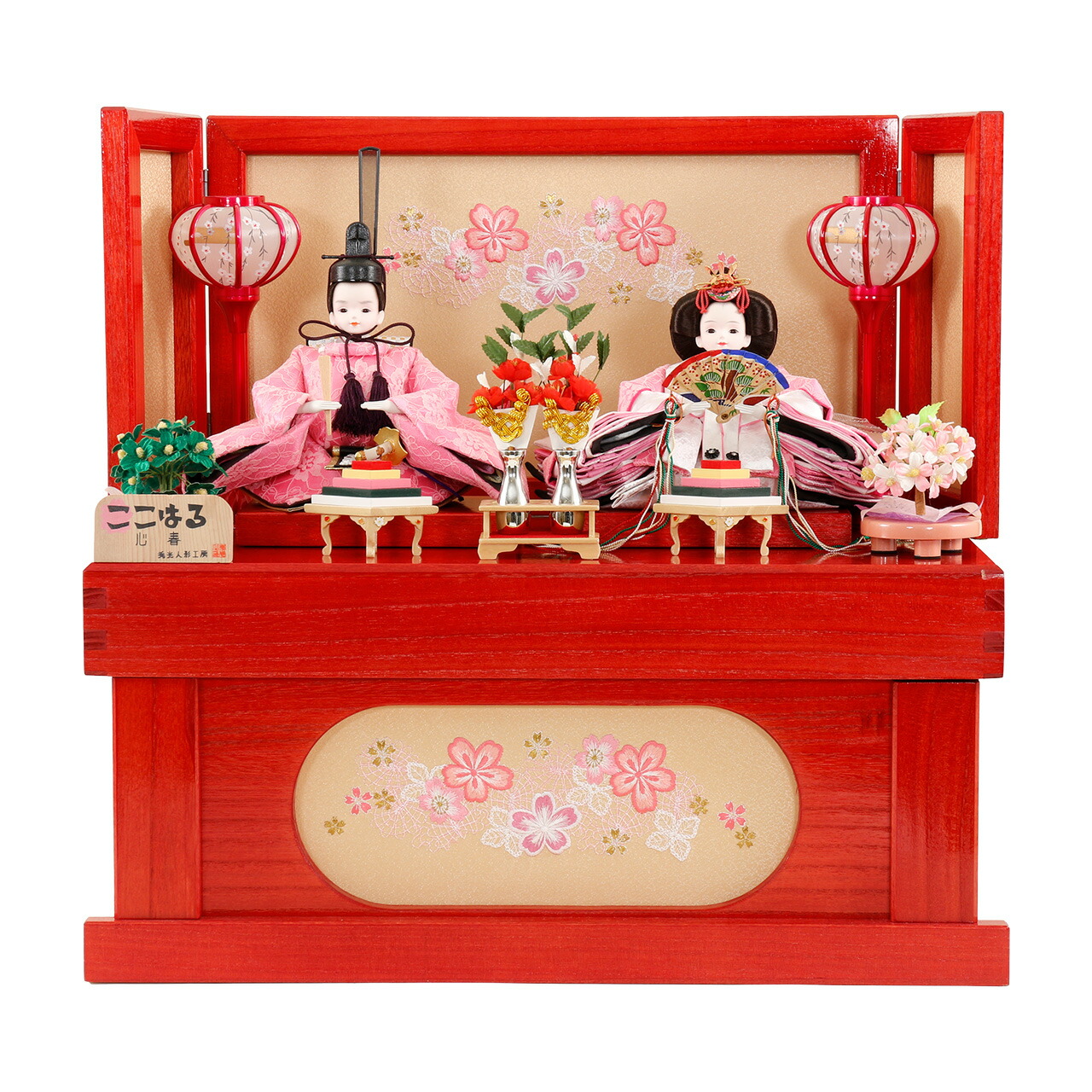 雛人形 コンパクト ひな人形 お雛様 おひなさま かわいい 手作り 年 新作 秀光 限定品 送料無料 ミニ 初節句 ひな祭り 収納 二人 ２人 ピンク 買得 お得 人気 ランキング P83202