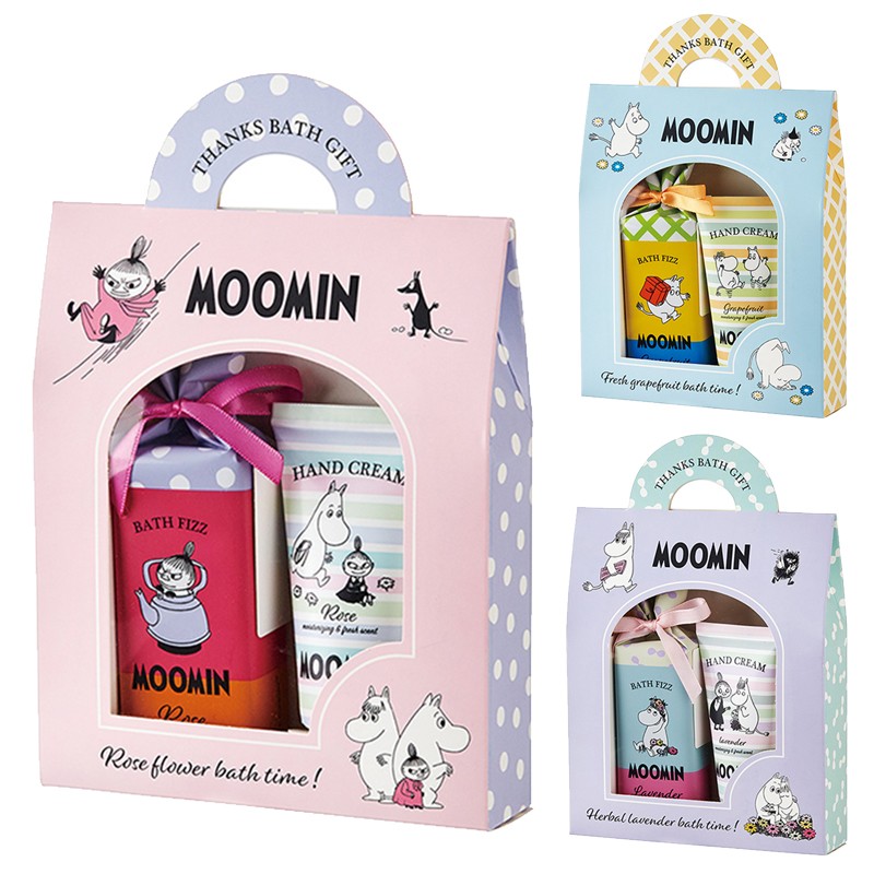 楽天市場 ムーミン バスギフトバッグ バスフィズバー ハンドクリーム プチギフトmoomin 入浴剤 ハンドクリーム 2点セット アロマージュプリュス