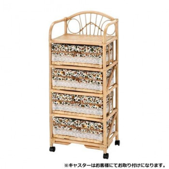 今枝商店　Romantic Rattan　籐ランドリー 4段　E3201【送料無料】｜収納ラボ