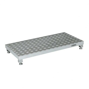 サカエ アルミ足踏台連結タイプ高床用 ステンレス製アジャスター付 900×450×110mm GA-0945AL【送料無料】|収納ラボ
