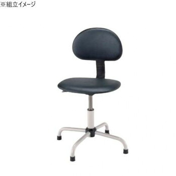 サカエ 作業用ワークチェアー 固定式 背もたれ付 390&times;420&times;377mm C4P-BKN【送料無料】｜収納ラボ
