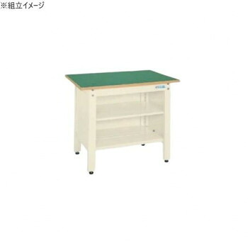 サカエ 一人用作業台CPタイプ サカエリューム天板 900×600×740mm アイボリー 中棚付 CP-096TI【送料無料】|収納ラボ
