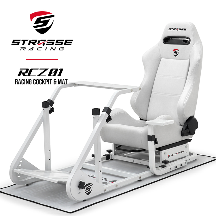 STRASSE ストラッセ RCZ01 レーシングコックピットベース レーシングシミュレータ シート付き スエード生地 金属製フレーム グラ