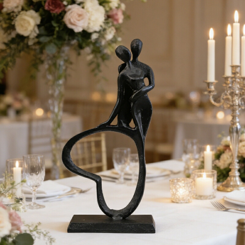 芸術的なメタルカップル像、愛のフィギュア彫刻、結婚式、自宅のリビングルーム、マントルピースの装飾に｜Shuozhou