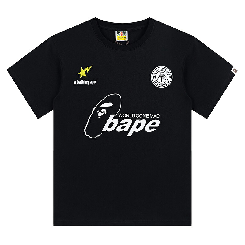 ハイバージョン即納レタープリントメンズTシャツファッションデザイナーBapeesシャツメンズトレンドプリントBapeesTシャツ｜Shuozhou